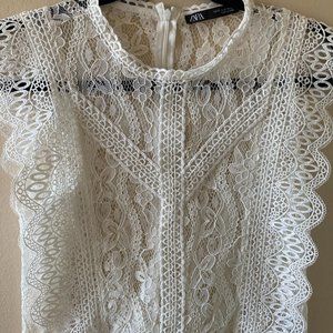 Zara | Guipure White Lace Top